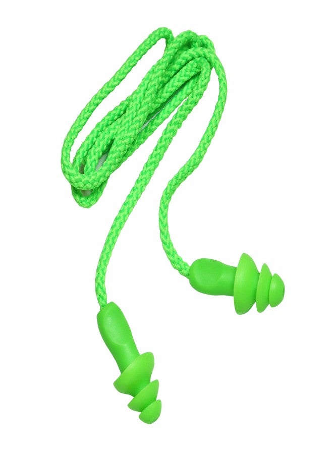 Millennial Essentials 25 Pairs Corded Ear Plugs Soft Silicone Reusable Earplugs Noise Cancelling for Hearing Protection, Sleeping (Green) - Image 4